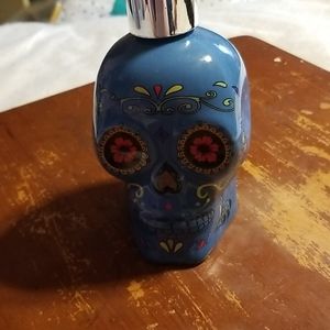 Blue ceramic sugar skull dispenser